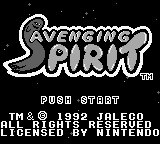 Avenging Spirit title screen for GameBoy